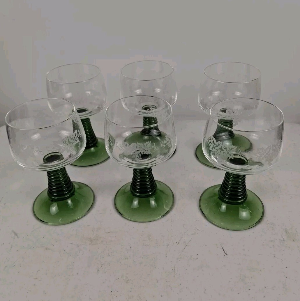  Schott Zwiesal Roemer Wine Clear Bee Hive Style Glasses (6)