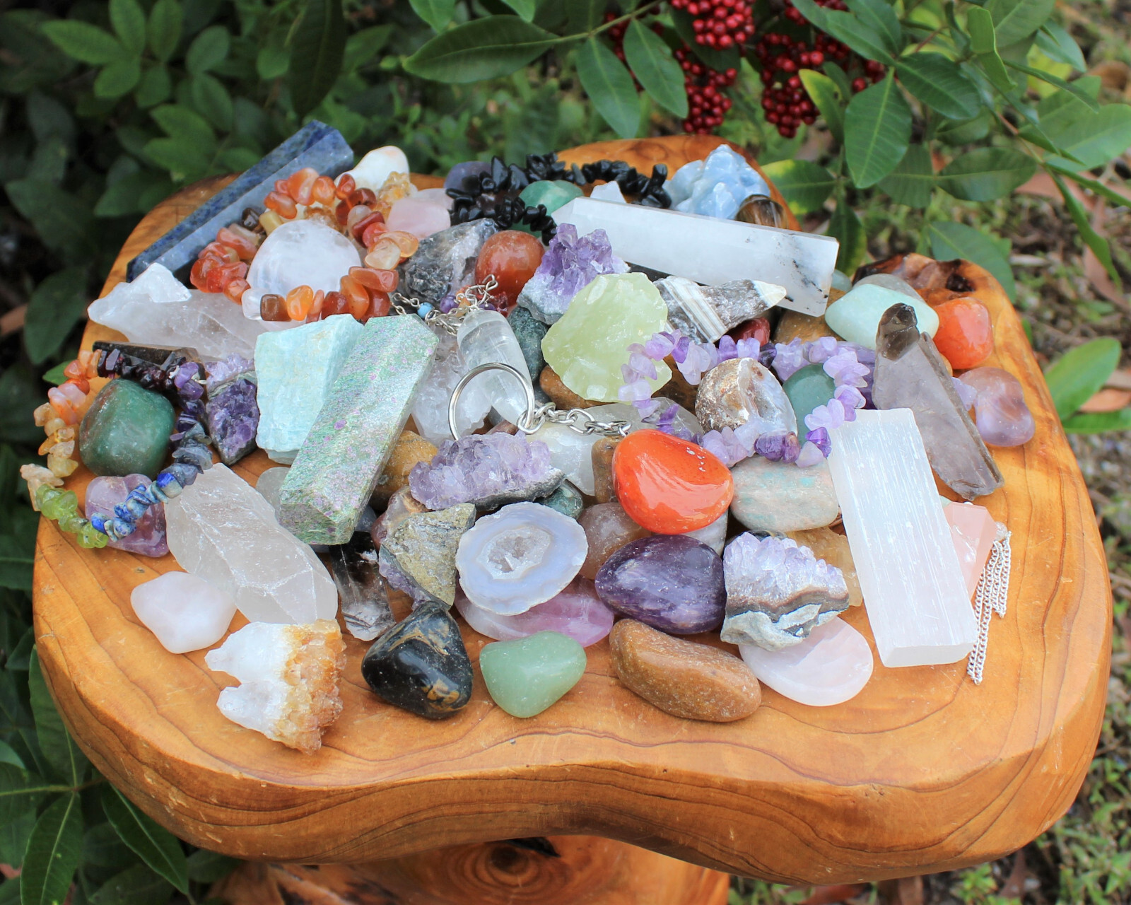 Crystal Confetti Scoop: Mixed Gemstone Bags - Tumbled Stones & Raw Crystal Mix