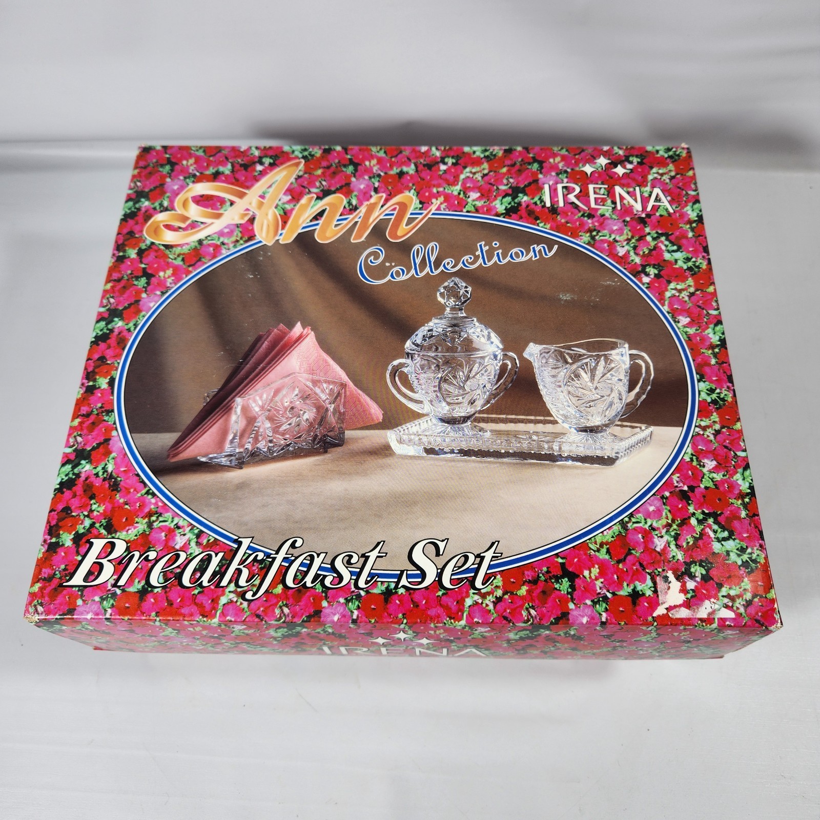 Vintage Irena Ann Collection Hand Cut Lead Crystal Hostess Breakfast Set Poland
