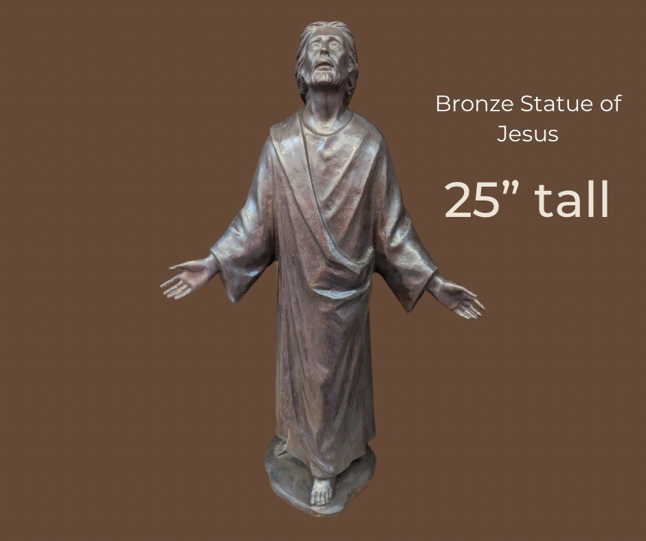 RARE Bronze Jesus Statue “Thy Will be Done” 25in Tall