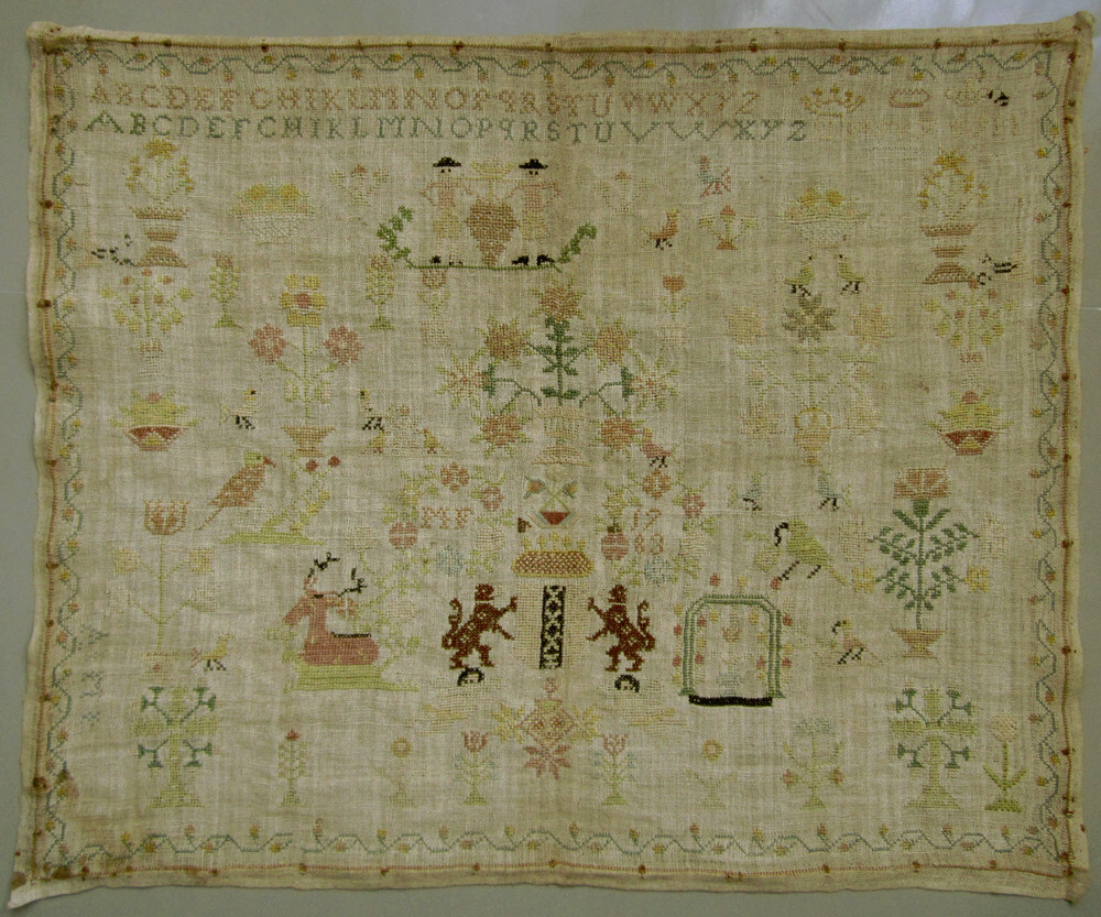 1783 ANTIQUE DUTCH NEEDLEWORK CROSS STITCH SAMPLER AMSTERDAM