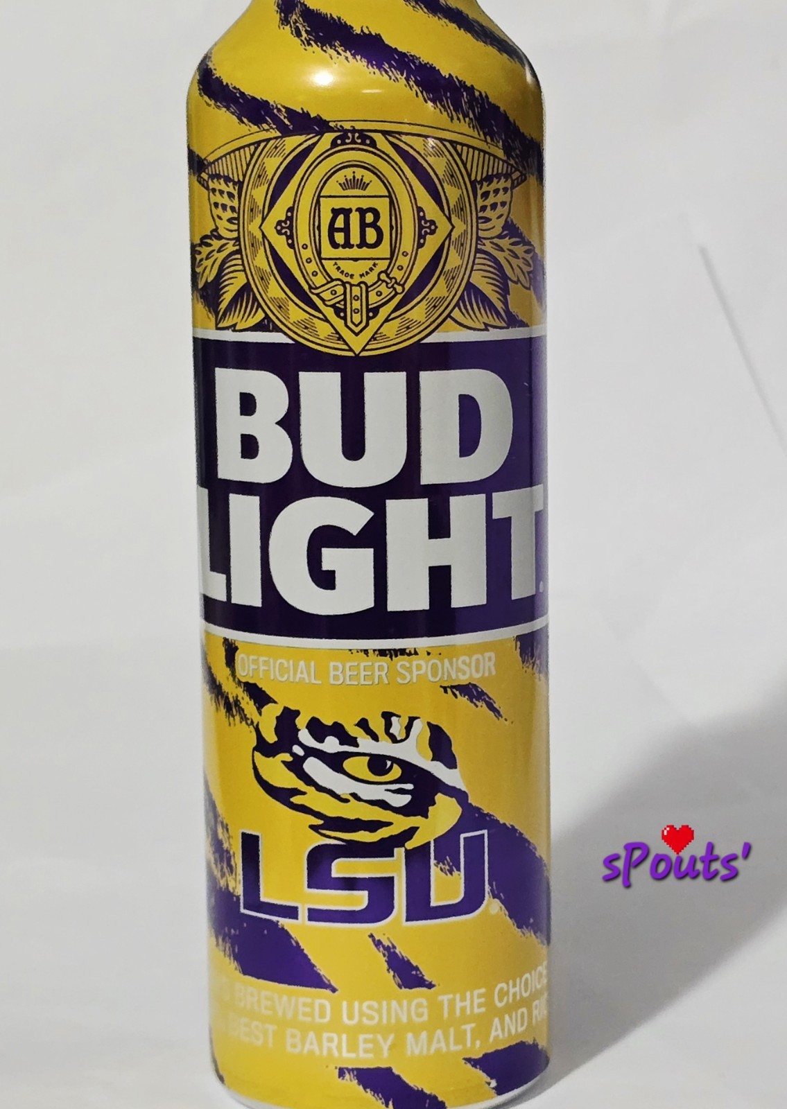 2022 LSU TIGERS BUD LIGHT ALUMINUM BEER BOTTLE-CAN LOUISIANA STATE NCAA FOOTBALL