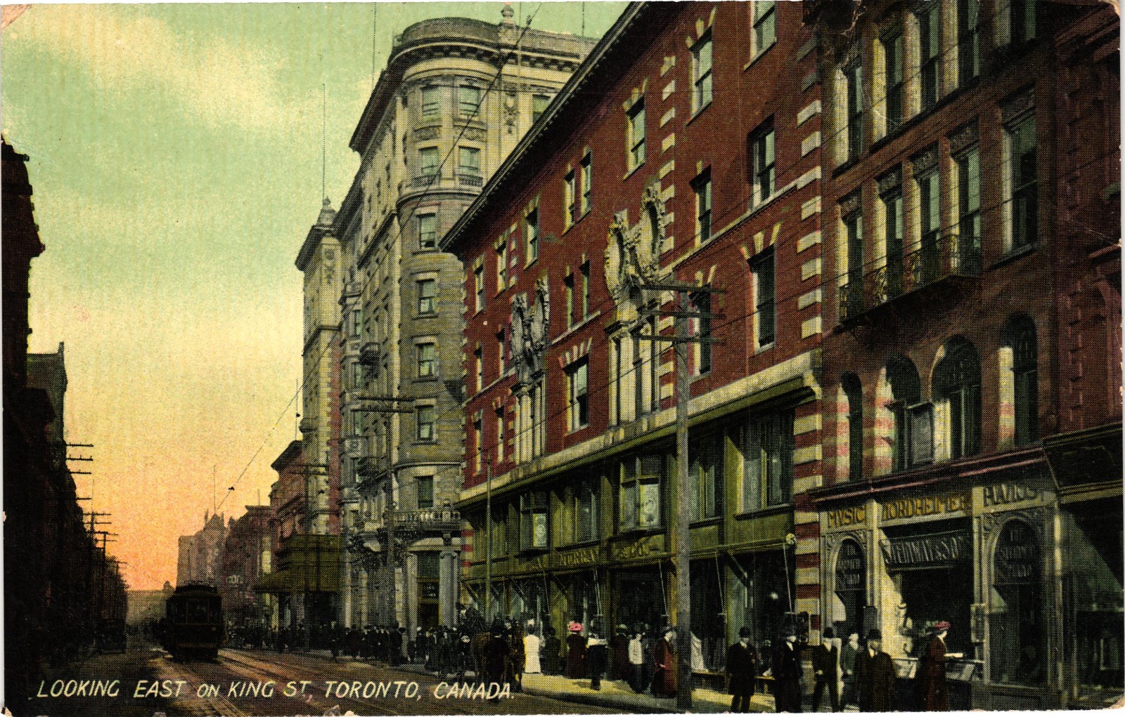 Looking East On King St Toronto Canada Antique Street Scene Postcard Looking East On King St Toronto Canada Antique Street Scene Postcard