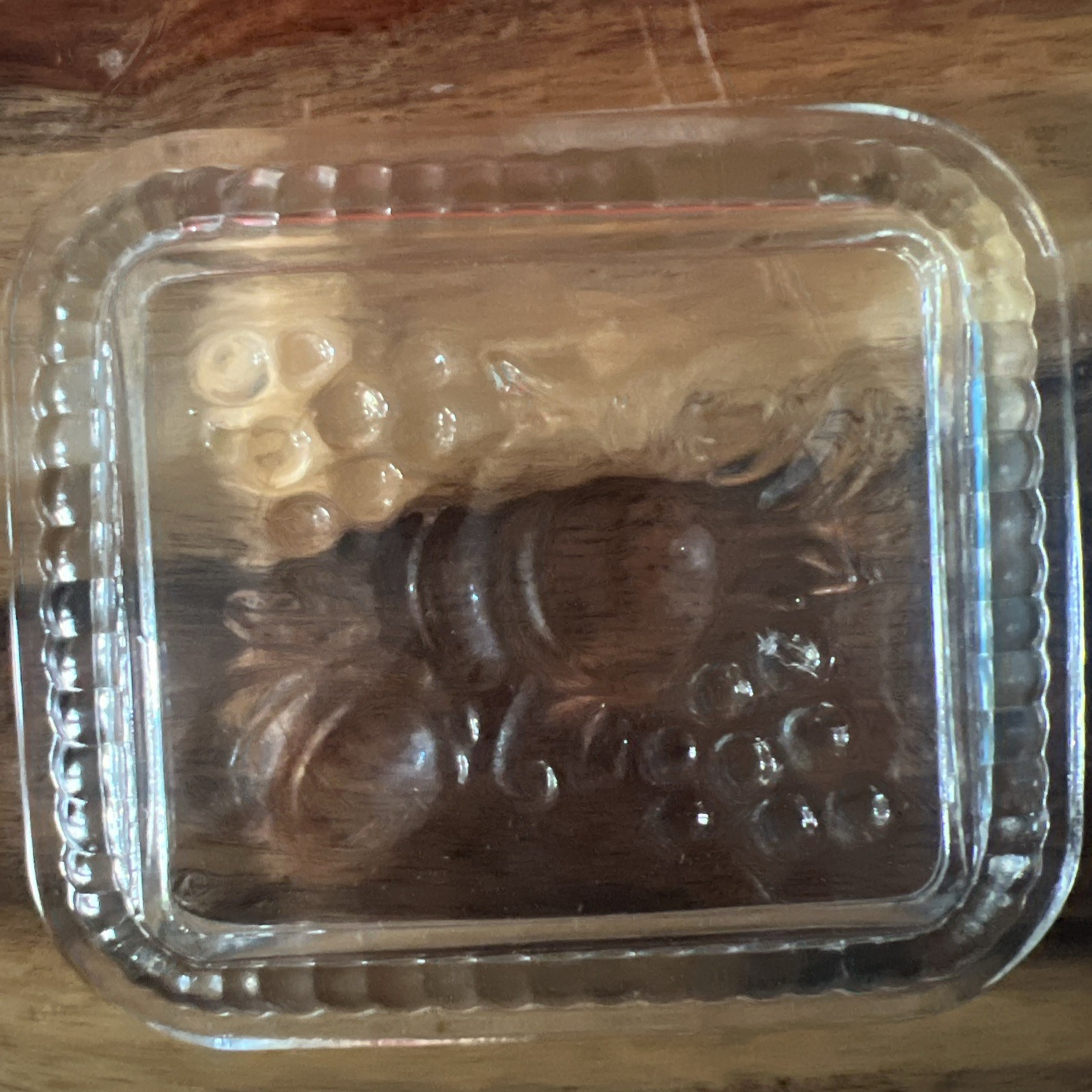 Vintage 1950s Federal Glass Refrigerator Dish LID ONLY Fruit Design ~ 5” x 4.5\