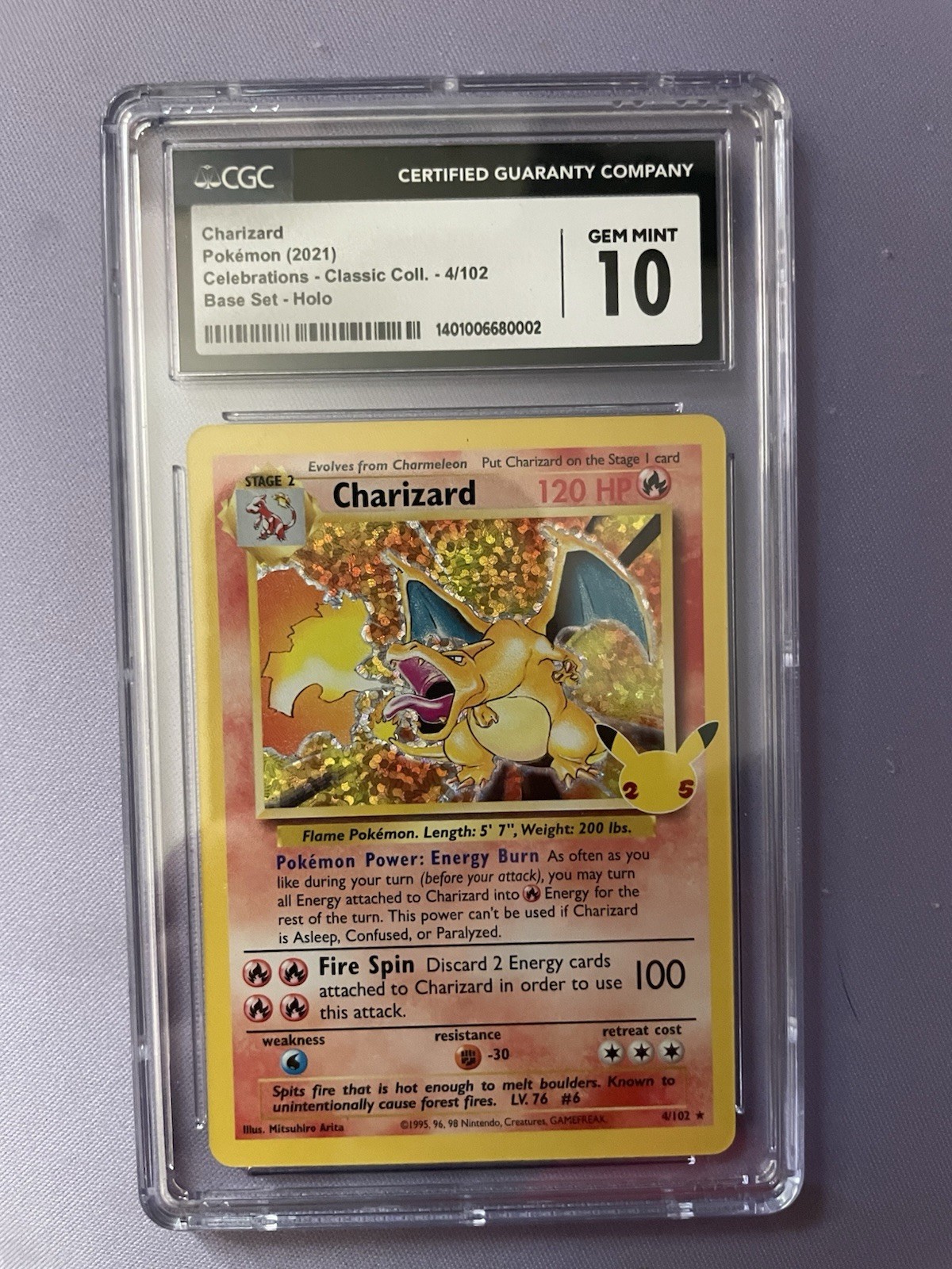CGC 10 Charizard 4/102 Pokémon Celebrations Classic Collection Holo 2021