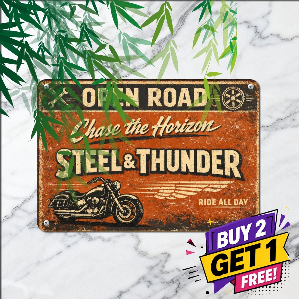 Two Wheels Move The Soul Four Wheels Move Body Biker Sign Plaque Metal Tin Sign