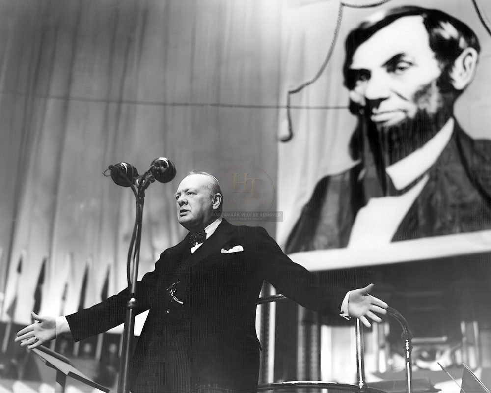 8x10 Lincoln Albert Hall Winston Churchill Glossy Photo Print HT4136992