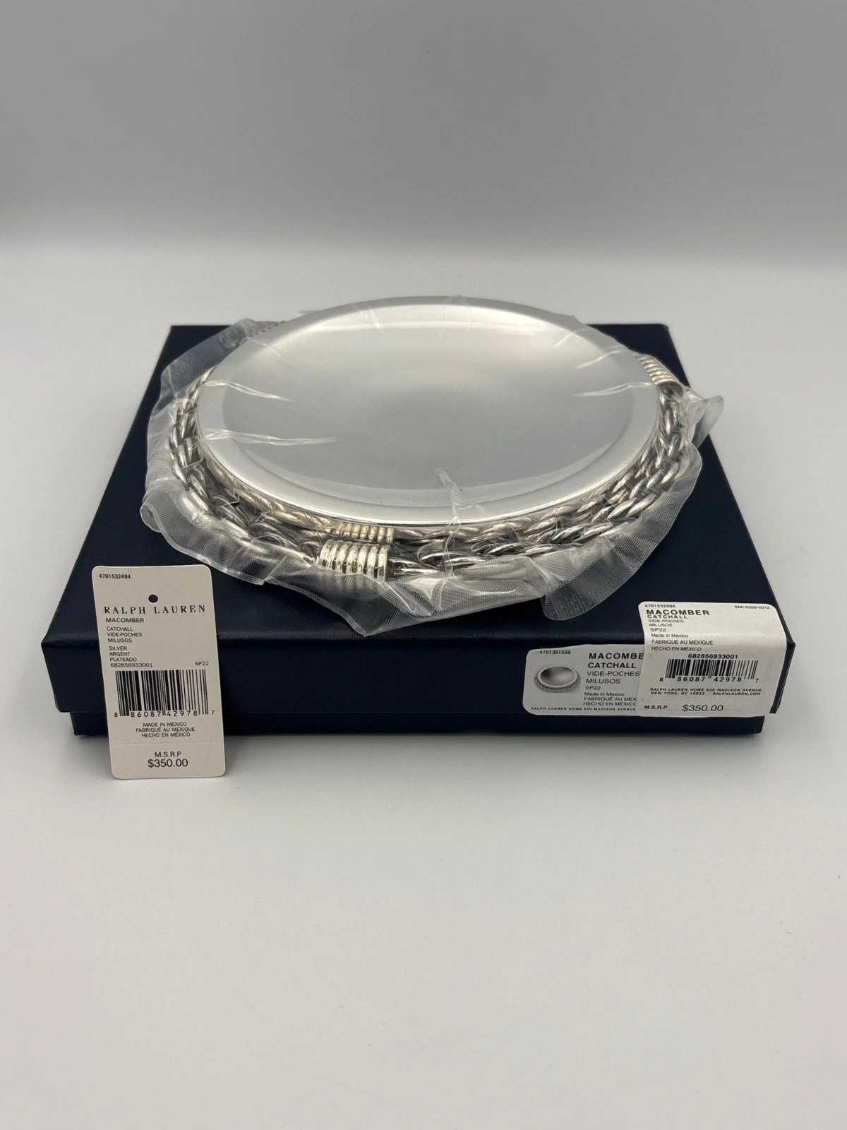 NWB Ralph Lauren Silver Plated Brass Macomber Catchall Tray MSRP $350 7