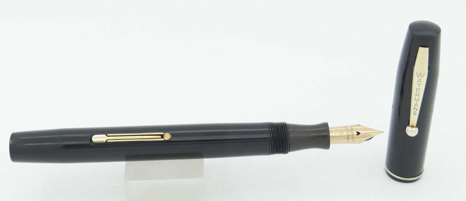 Waterman 32A Black & Gold Fountain Pen - 1930\'s - 14kt Accountant\'s Nib