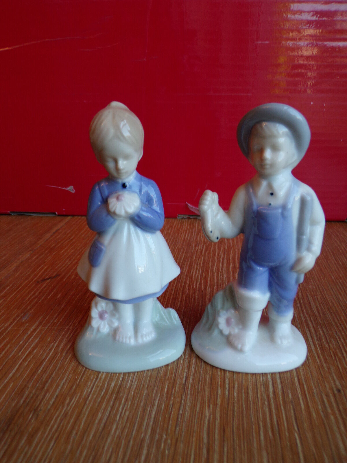 Vintage Pair Boy and Girl Porcelain Figurines