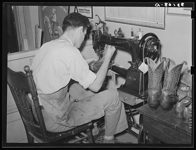 Alpine Texas 1939 Boot Making Shop Cowboy Boots Cobbler Sewing Machine