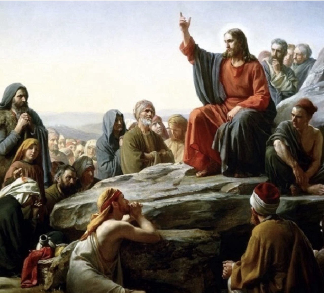 Lord Jesus Christ Sermon on the Mount Art Print 8x10 Christian photos No Frame