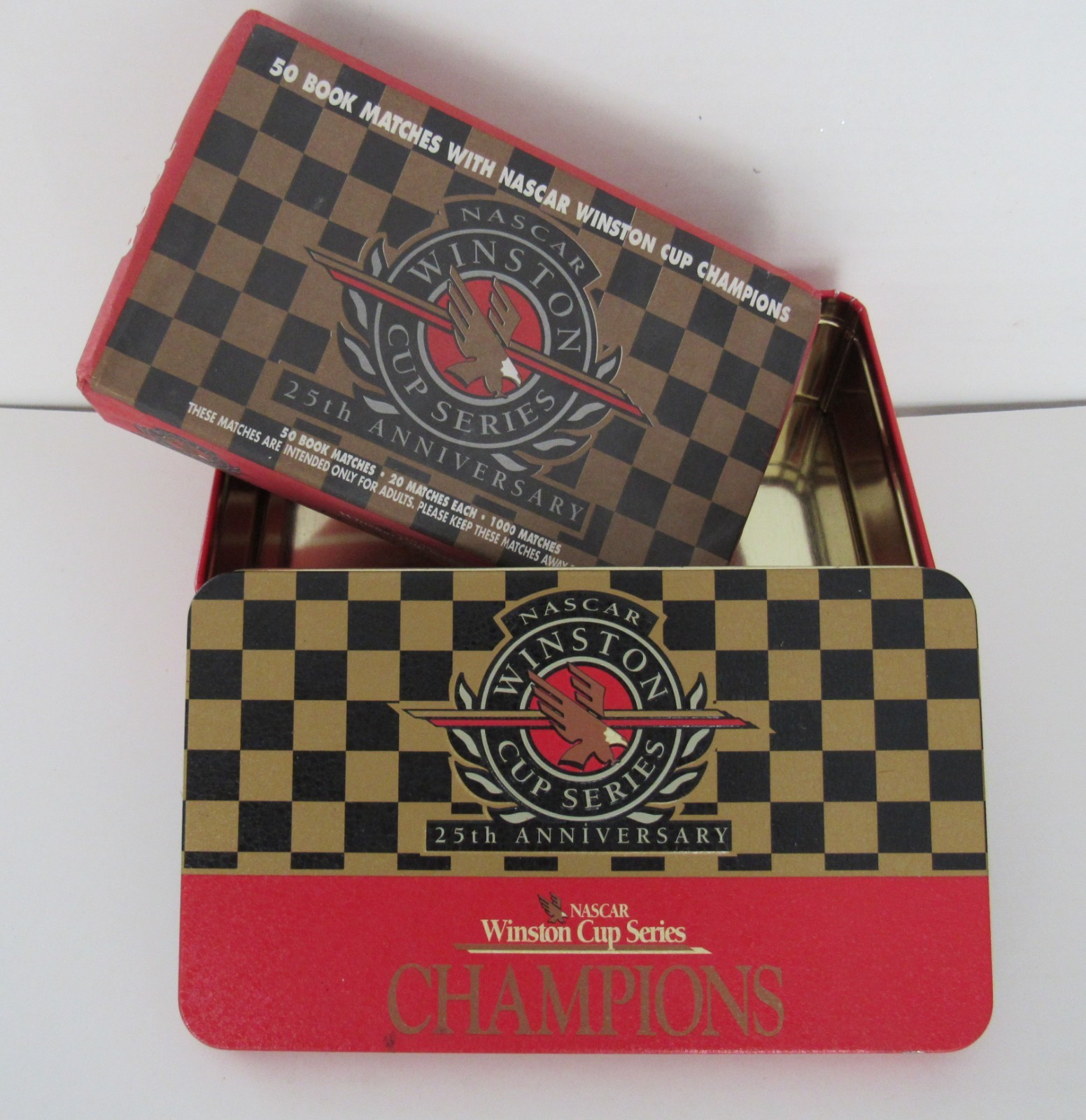 Nascar Winston Cup Series 25th Anniversary Metal Tin w Match Books