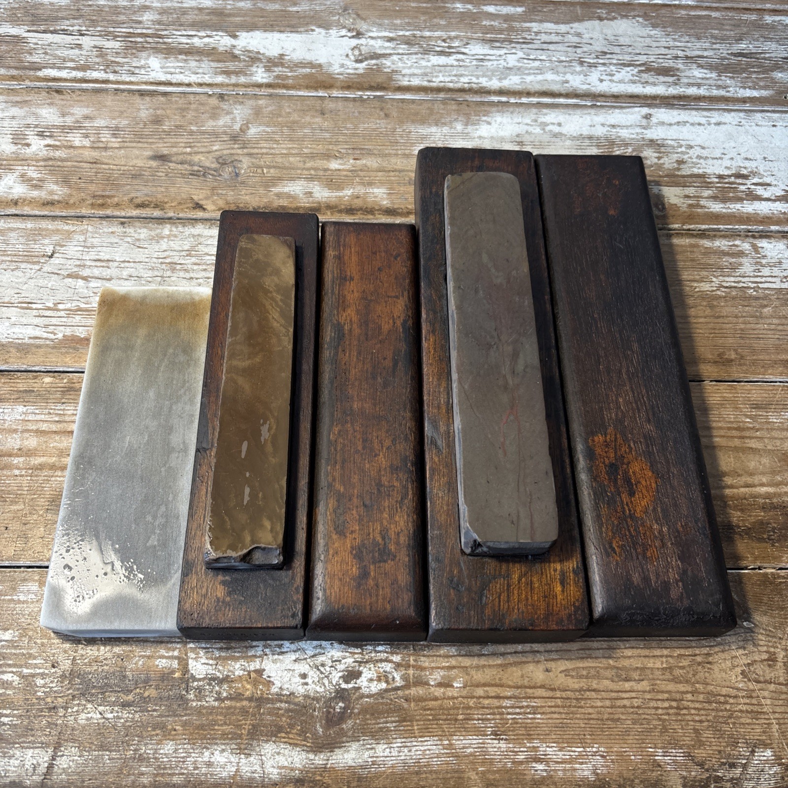 3 Vintage Natural Sharpening Stones Oil Stones, 3 Vintage Natural Sharpening Stones Oil Stones,