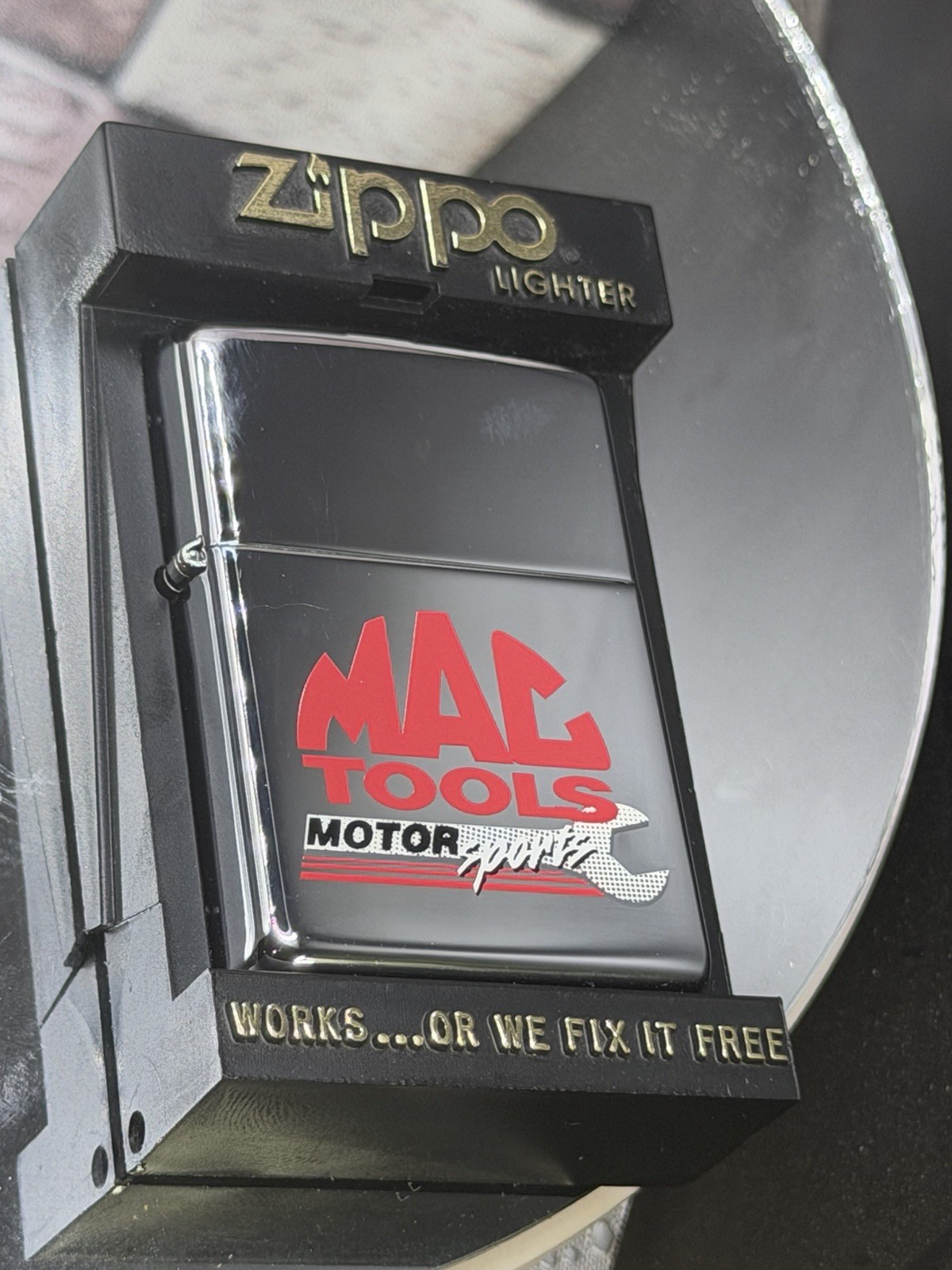 1998 Zippo Lighter Mac Tools Motor Sports Mint In Box