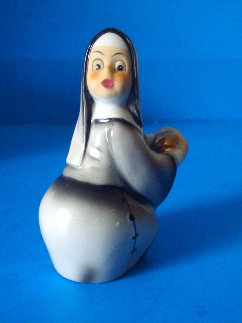 Vintage George Lefton Catholic Nun Playing Baseball Figurine