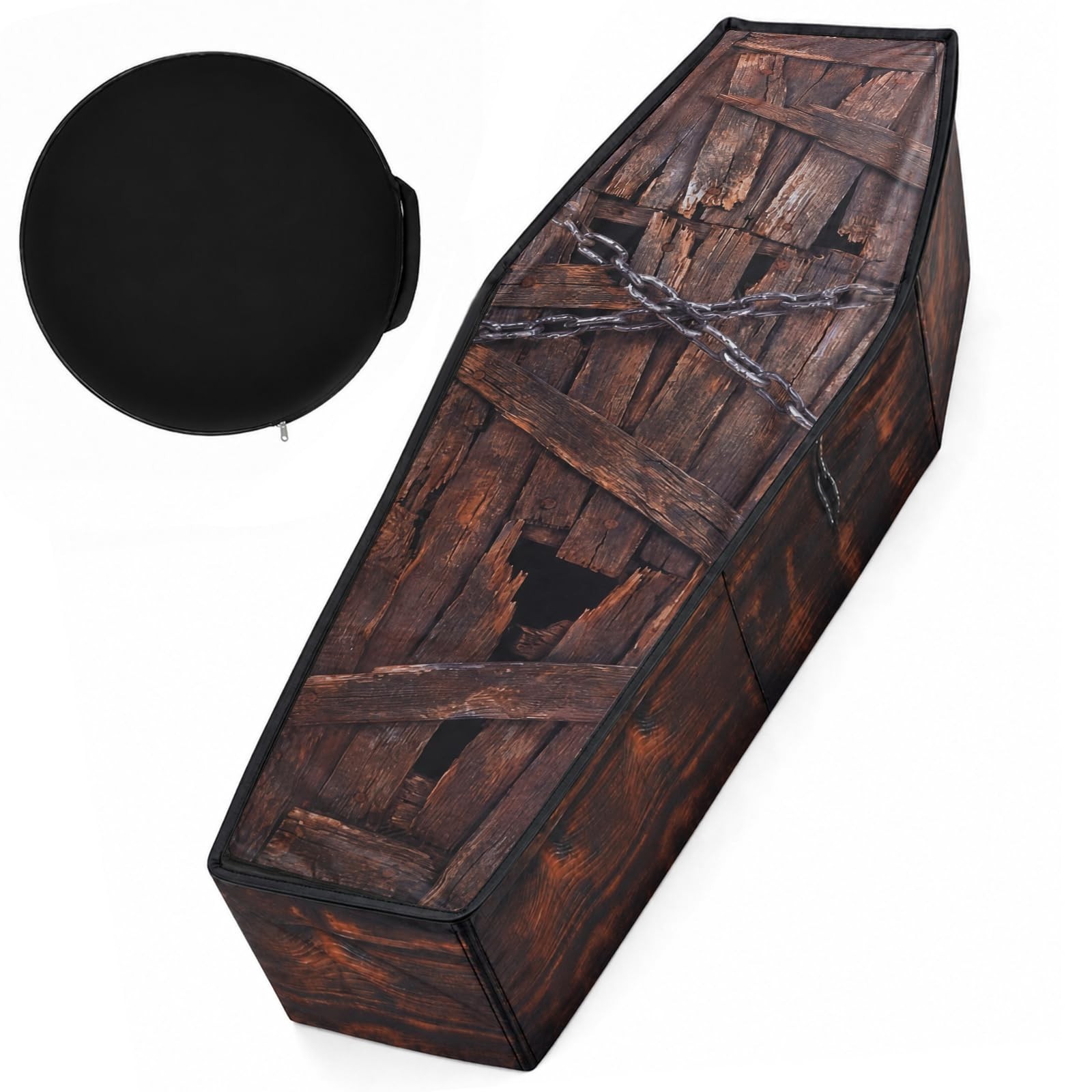 Halloween Cemetery Pop-Up Coffin Prop - 60\'\' Life-Size Collapsible Casket for Gr