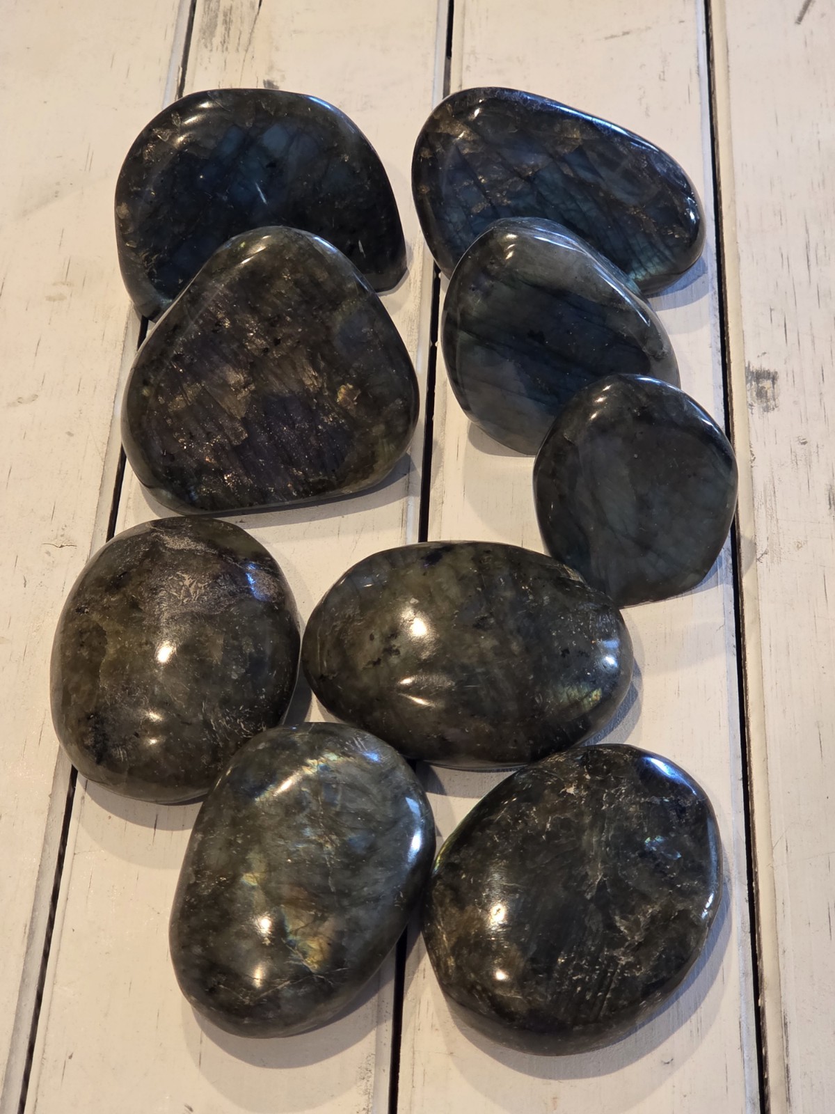 KCGS - WHOLESALE - 9PC Labradorite Palms & Free Forms Madagascar 