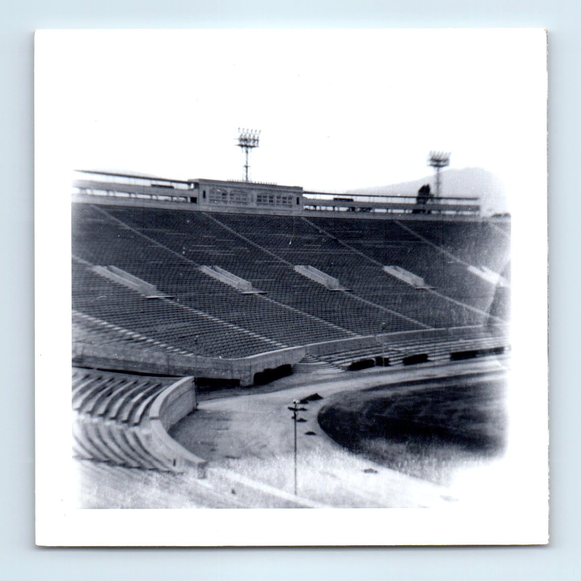 Old Vintage Square Photo ROSE BOWL STADIUM PASADENA CA ORIGINAL ANTIQUE SNAPSHOT