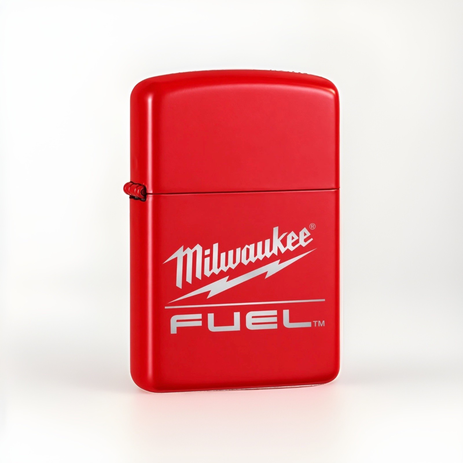 Milwaukee FUEL Red Windproof Flip Top Lighter Refillable Metal Collectible