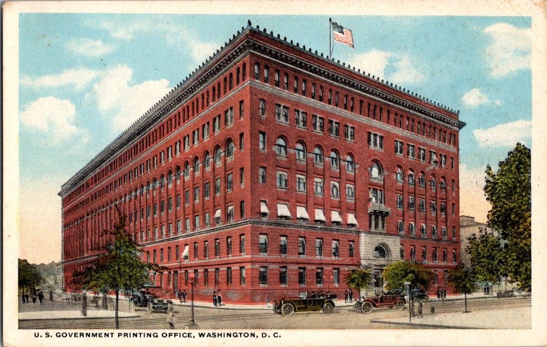 Vintage U.S. Government Printing Office Washington DC Postcard B.S. Reynolds