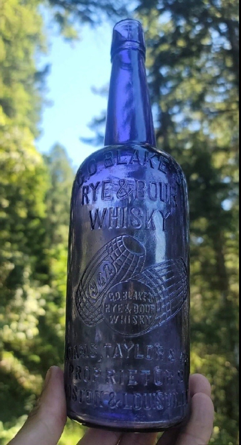  1890s Amethyst  Double BARREL Whiskey ☆ Old Purple Boston + Louisville Liquor