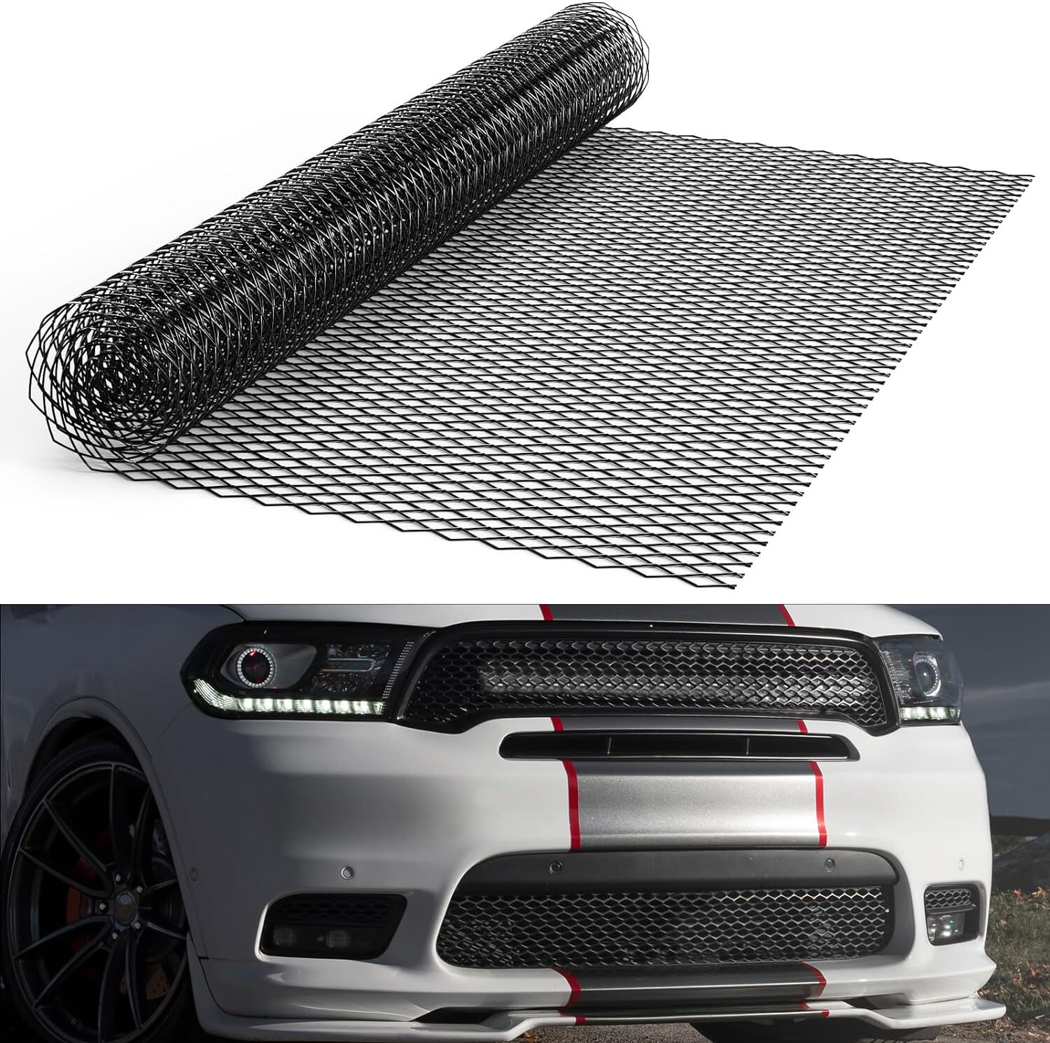 Malla universal para parrilla de coche, 40 x 13 pulgadas, 100 x 33 cm, multifunc