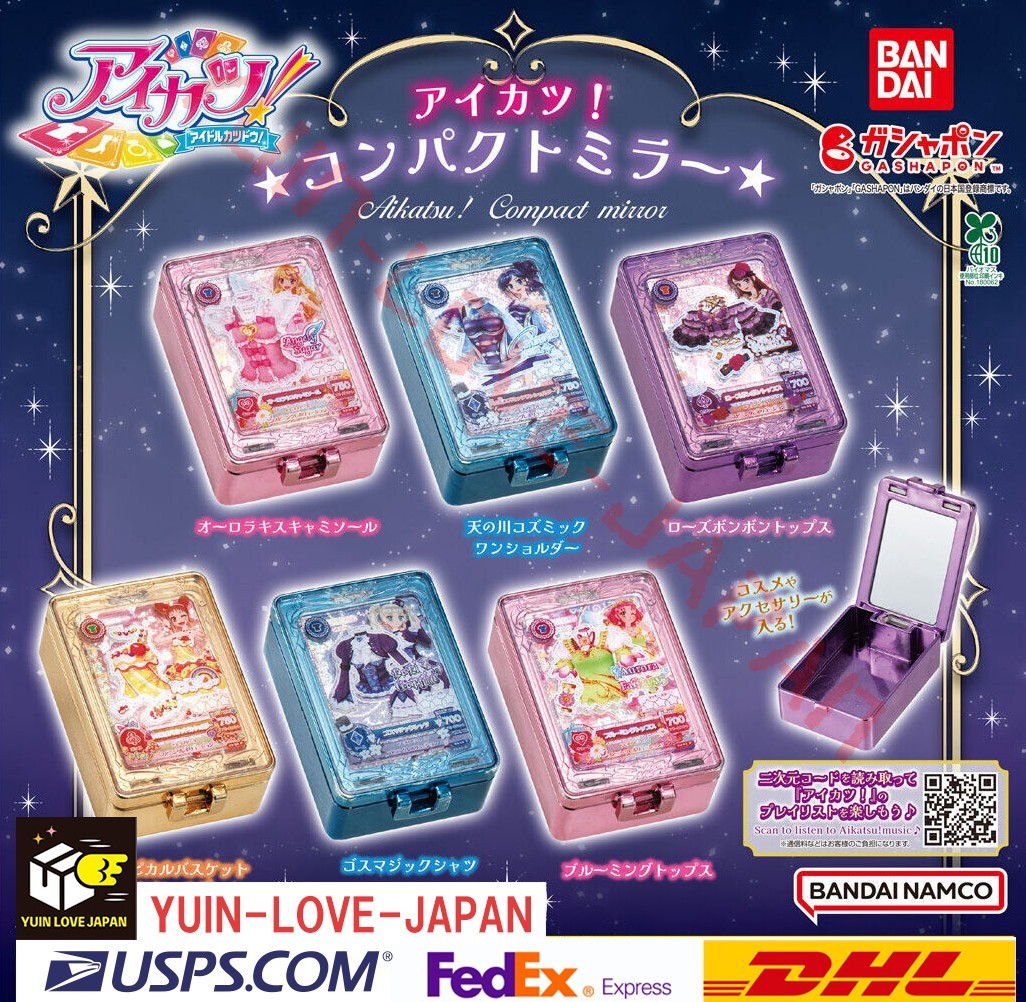 Aikatsu Compact Mirror Complete Set of 6 /Capsule toy NEW JP