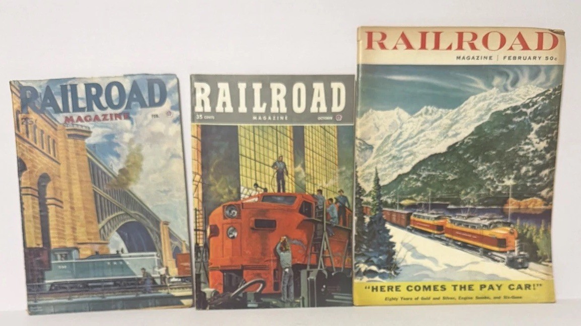 3- 1940s & 1956 Railroad Magazines- Lots of Great Old Train Photos and Articles 3- 1940s & 1956 Railroad Magazines- Lots of Great Old Train Photos and Articles