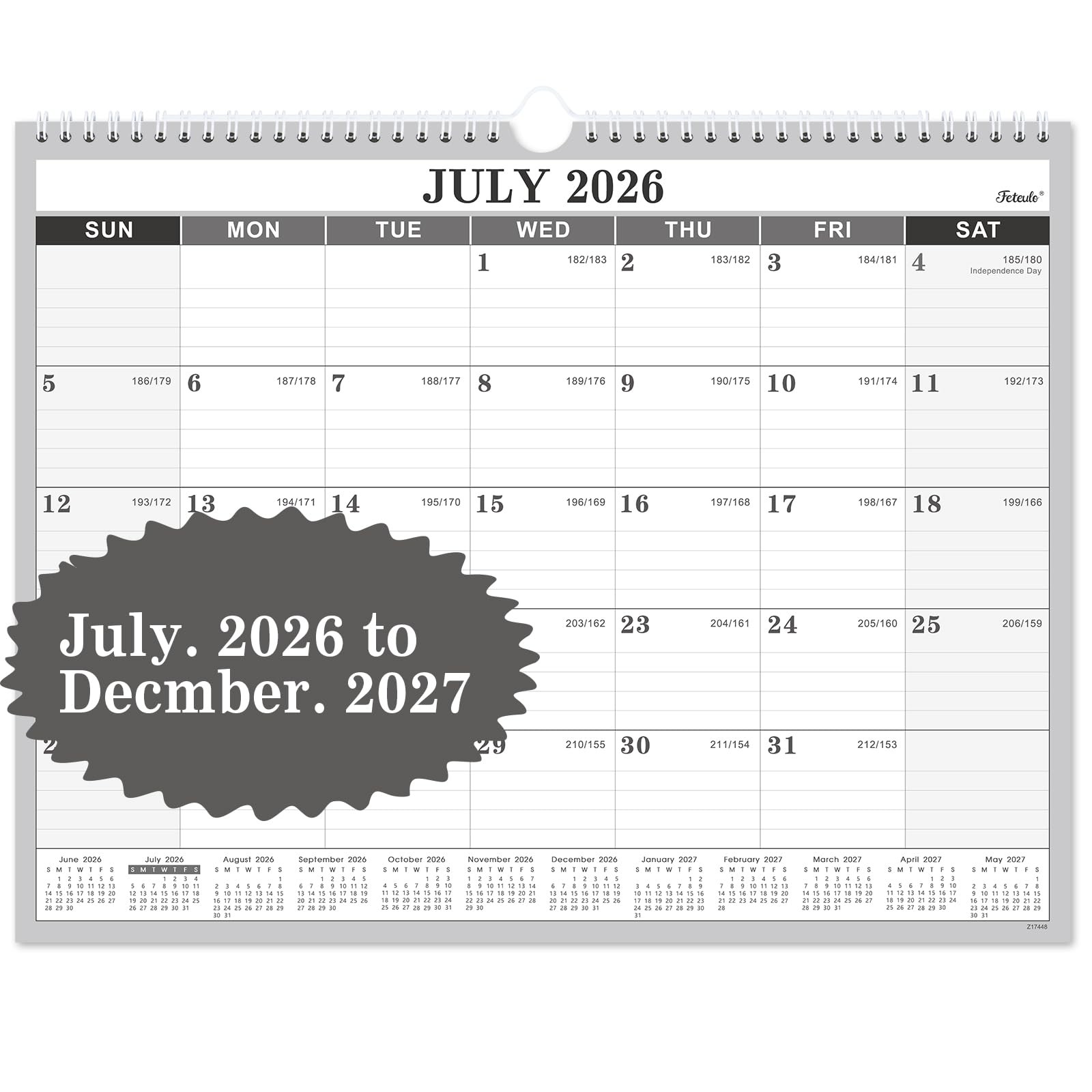 Calendar 2026-2027 - Wall Calendar 2026-2027, Jul. 2026 - Dec. 2027