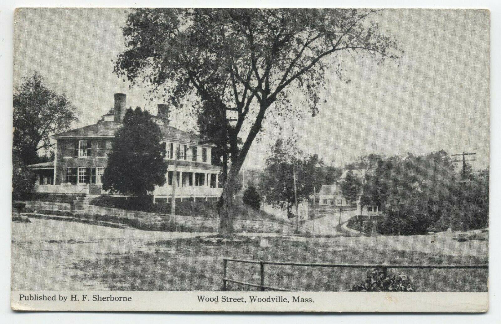 MA ~ Wood Street Scene WOODVILLE Massachusetts c1910 Middlesex County Postcard