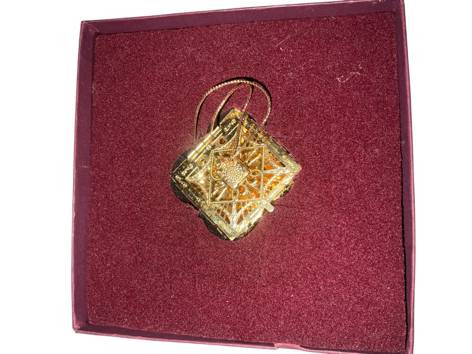 Baldwin 2005 Limited Edition Ring Box Ornament 3D 24kt Gold Finish & partial box