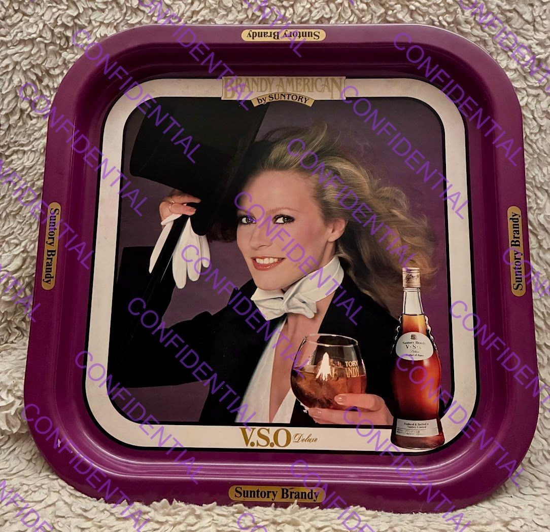 cheryl ladd charlie's angels VINTAGE suntory brandy tray 1980's Extremely RARE
