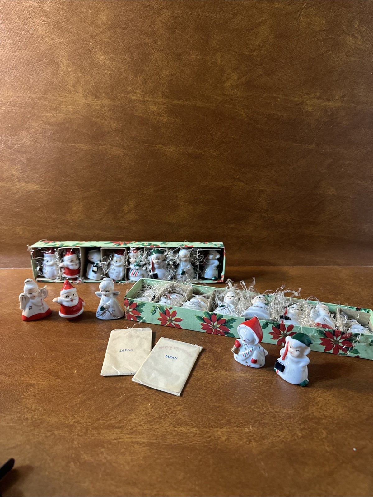 Vintage Set 21 Commodore Japan Ceramic Christmas Card Place Settings + 13cards