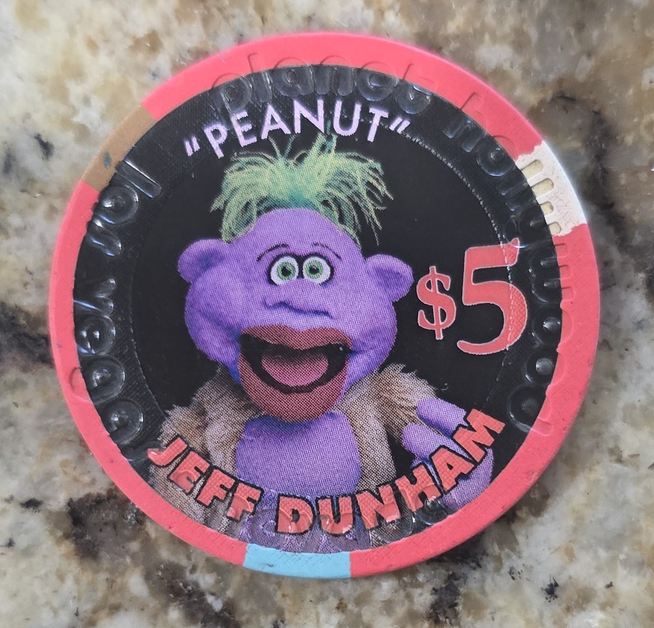 $5 Planet Hollywood Jeff Dunham Peanut Obsolete Las Vegas Casino Chip 2014 $5 Planet Hollywood Jeff Dunham Peanut Obsolete Las Vegas Casino Chip 2014