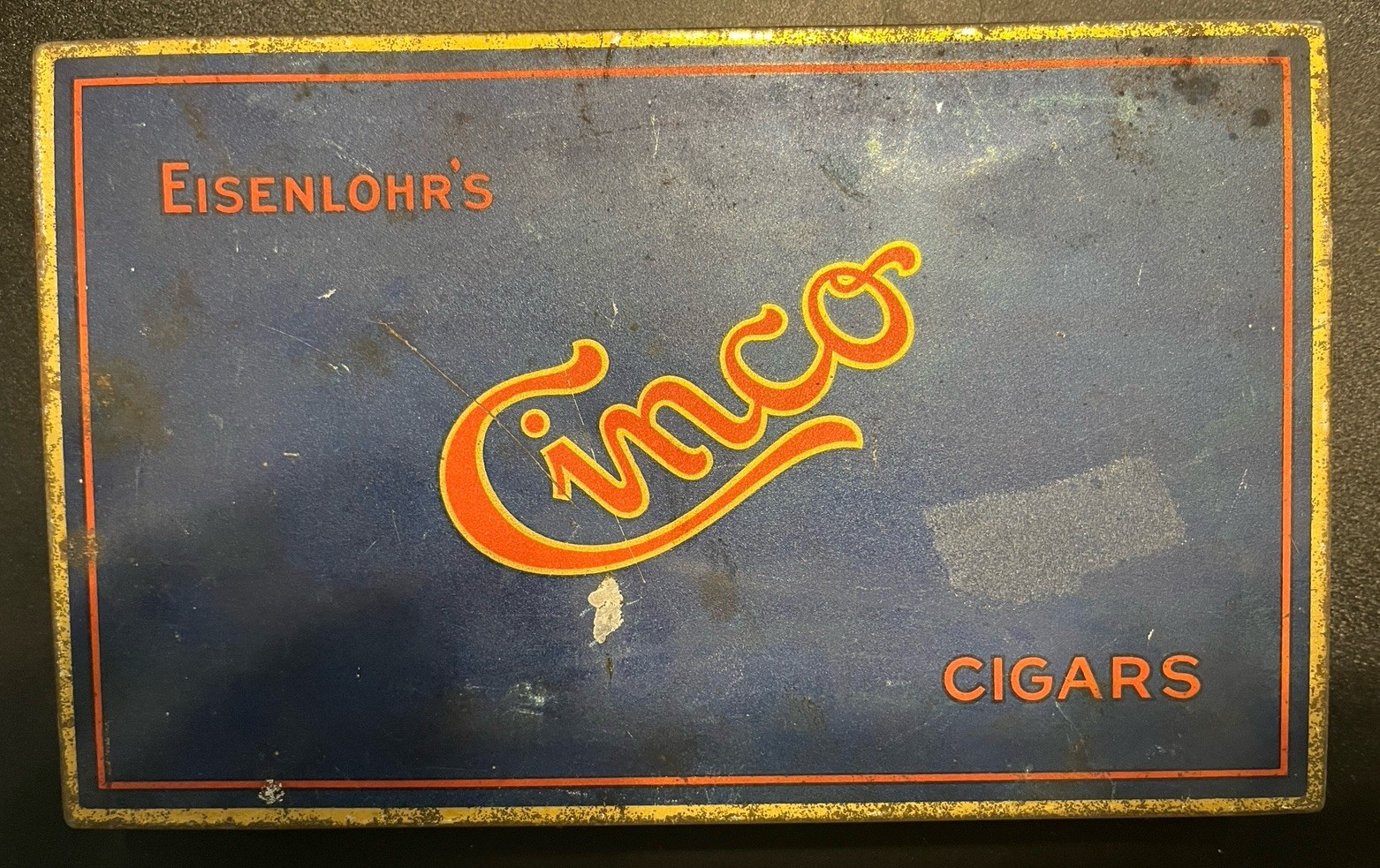 Vintage 1920s Eisenlohr's Cinco Cigars Tin