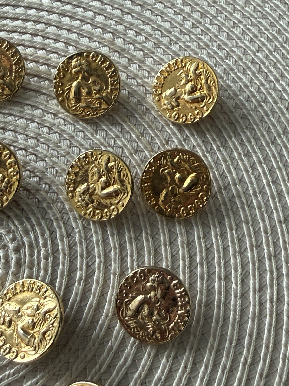 Ultra Rare CHANEL Button 14 peaces with Coco Profile,Vintage,Chanel France,Metal