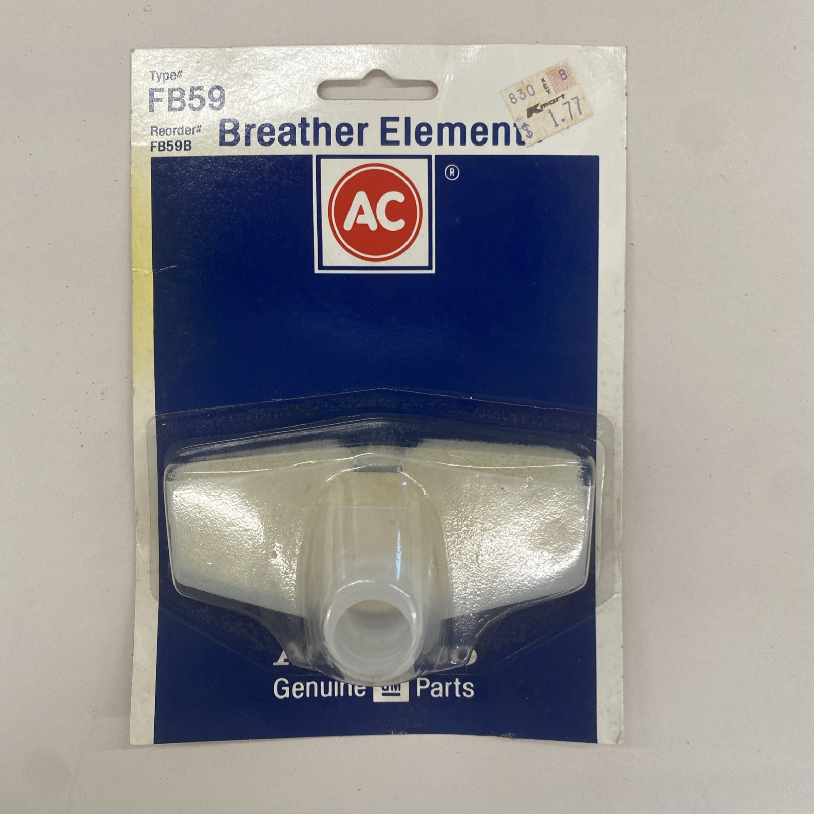 Vintage AC NOS Breather Element FB59 On Original Retail Packaging Card, M1047