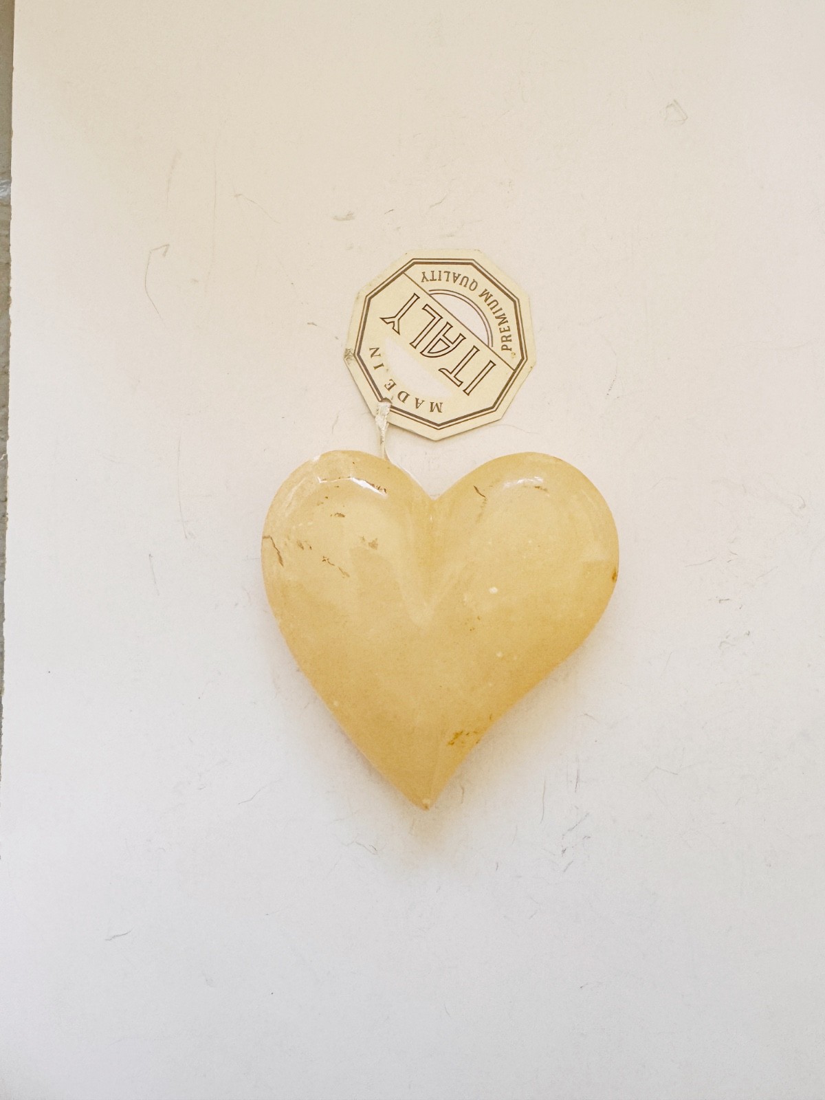 Vintage Ducceschi Volterra Alabaster Heart Paperweight 4.5\