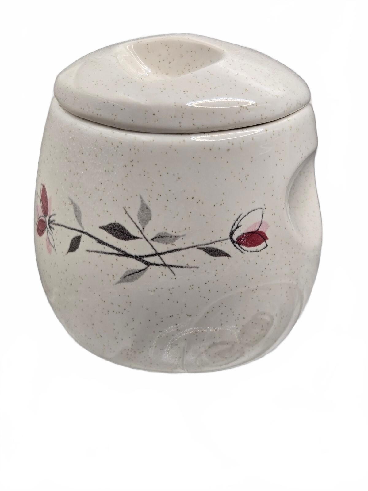 Vtg Duet Rose Franciscan Pottery Covered Sugar Bowl Excellent
