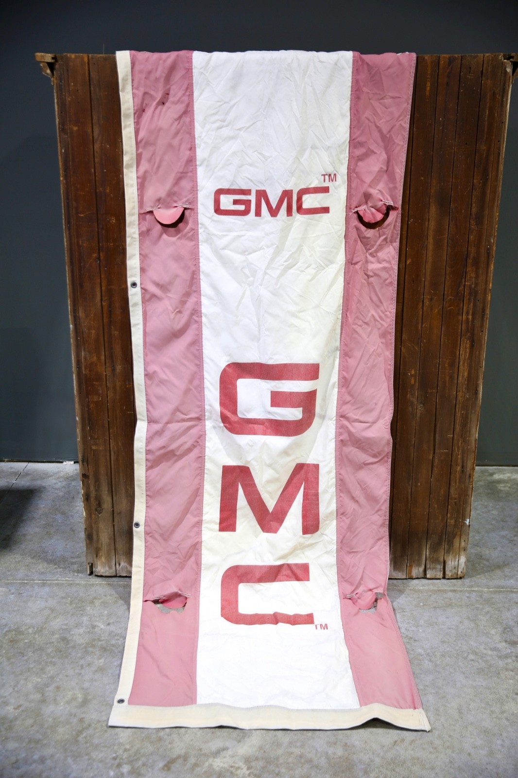 GMC Truck Dealer GM Promo Sign Vintage Car Banner Flag Pontiac Cadillac