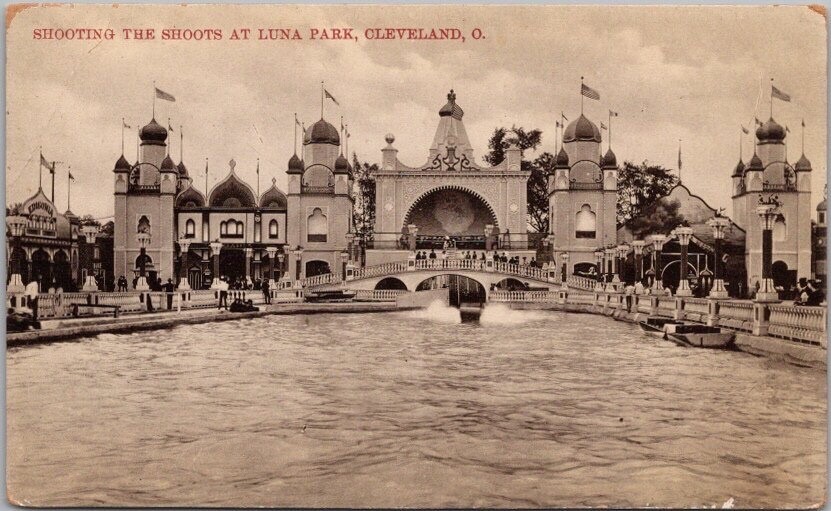 c1910s CLEVELAND, Ohio Postcard Amusement Park \