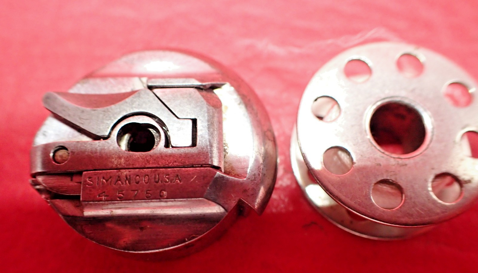 Vintage 1936 SINGER 221 Featherweight Sewing Machine Bobbin Case w/ Bobbin