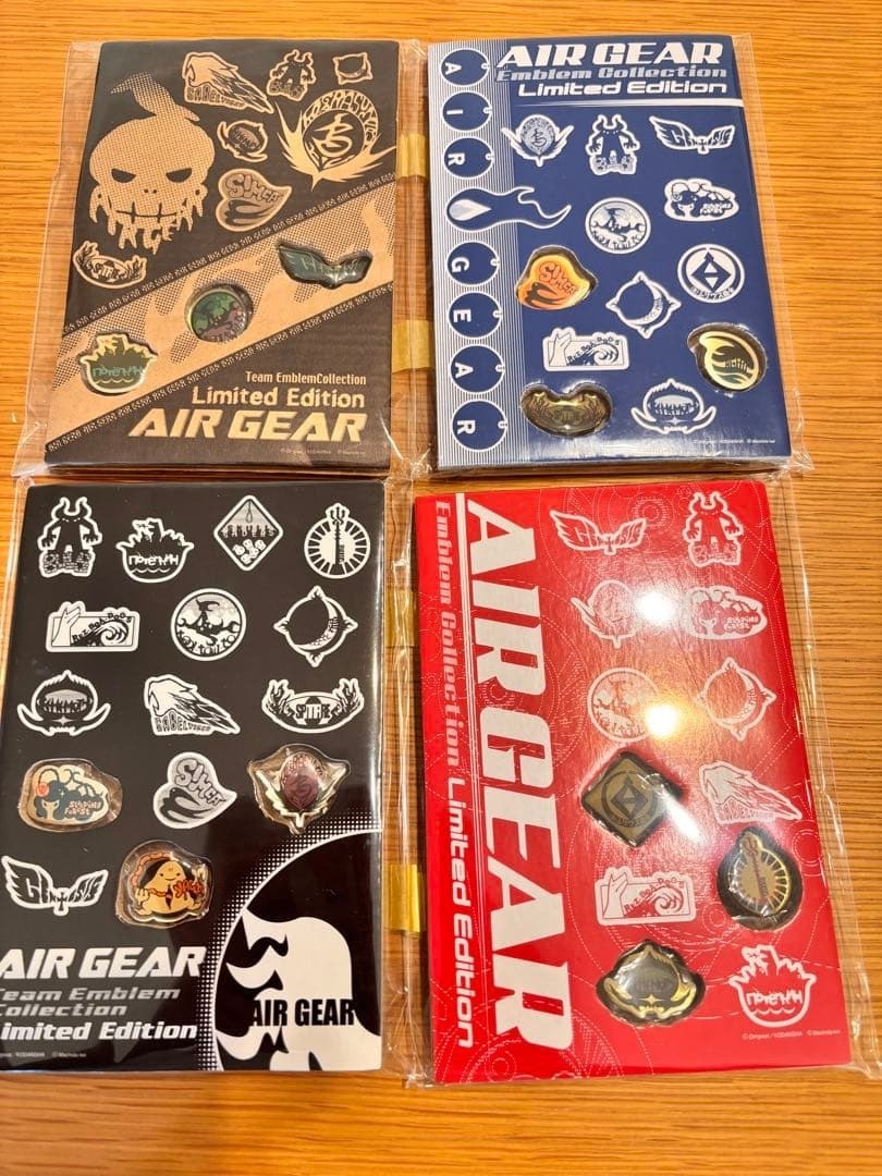 AIR GEAR 2008 Team Emblem Collection 4 Set Pin Badge Limited Edition AIR GEAR 2008 Team Emblem Collection 4 Set Pin Badge Limited Edition