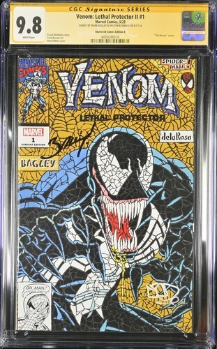 Venom Lethal Protector II #1 2023 Marvel CGC 9.8 SS Signed x2 Shattered Gold 016