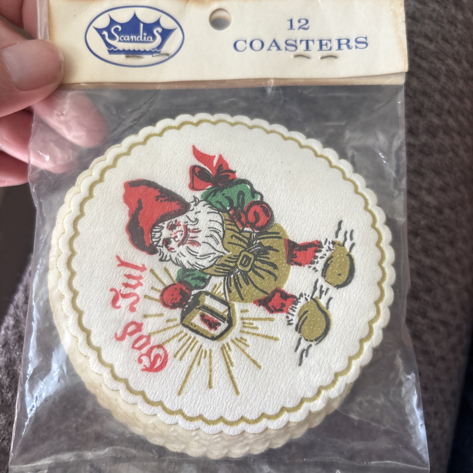 vintage Scandia 12 paper coasters Christmas