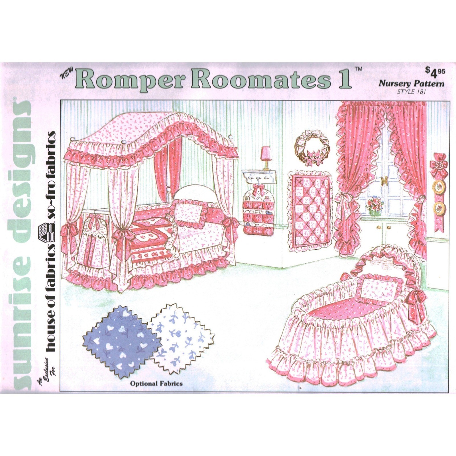 Sunrise Designs Romper Roomates 1 Nursery Sewing Pattern Style 181 House Fabrics