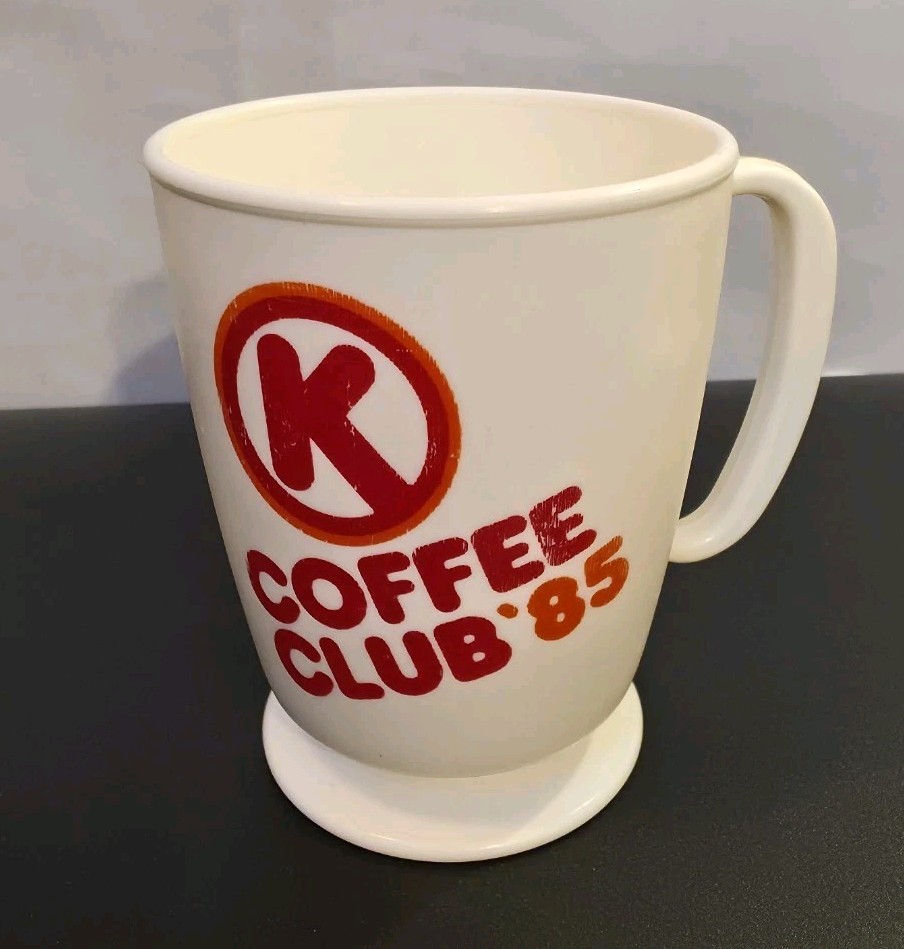 Vintage 1985 Circle K Coffee Club Plastic Mug Whirley USA Advertising Cup