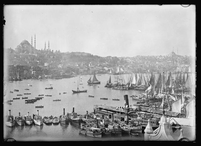 Photo:Constantinople Turkey 1920s Harbor Bosphorus Sailboats Cityscape