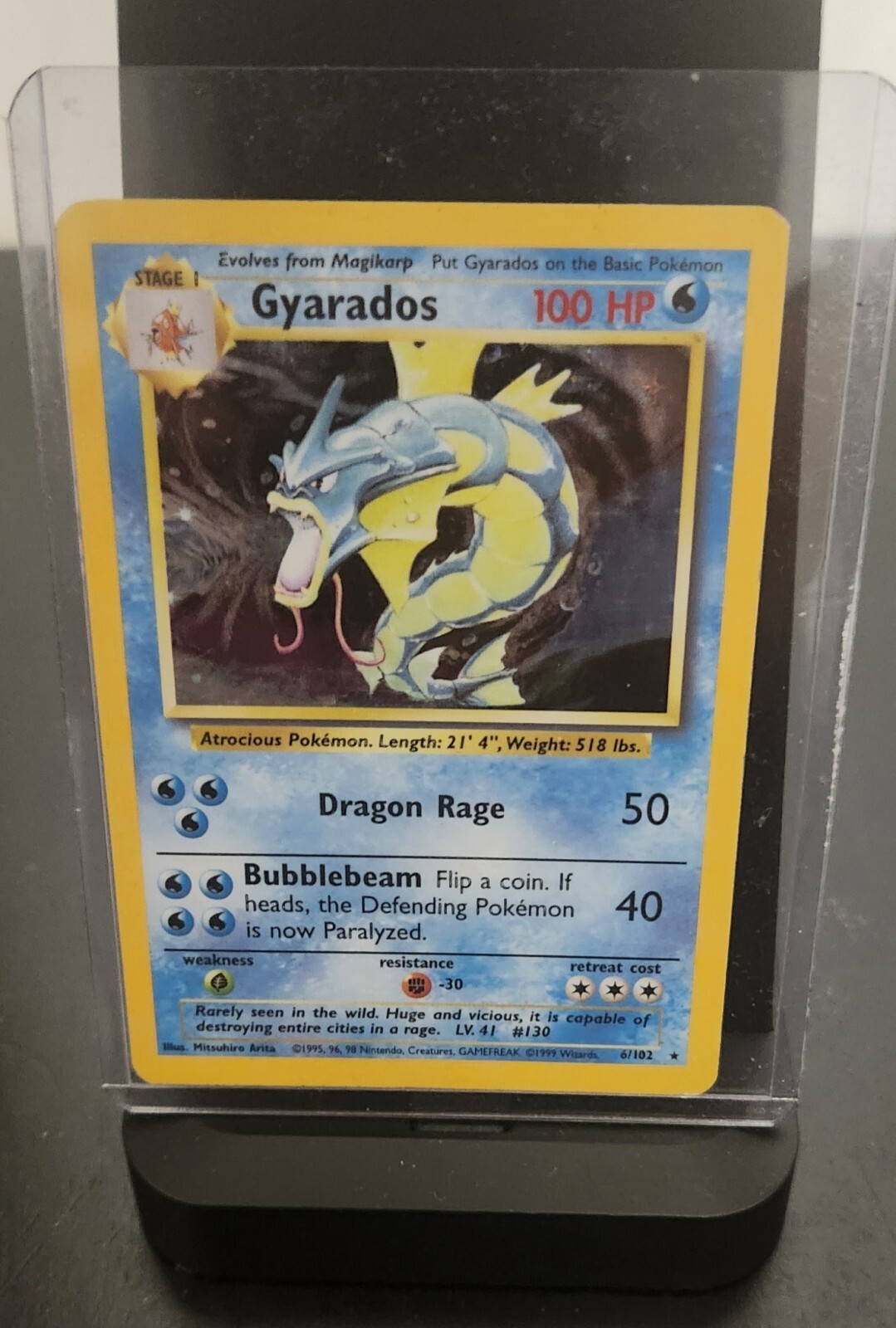 1999 Pokemon Card Game #6 Gyarados - Holo - GEM MINT RARE 